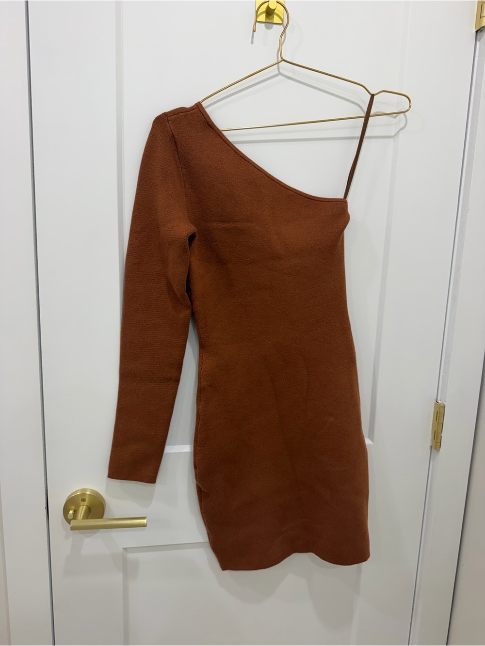 Abercrombie & Fitch One-Shoulder Rust Dress